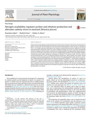 有效氮調(diào)節(jié)脯氨酸和乙烯生產(chǎn)和緩解鹽脅迫對(duì)芥菜外文翻譯資料