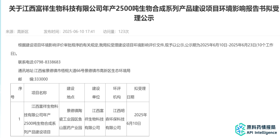 江西富祥生物斥資2億擴(kuò)建生物合成產(chǎn)線(xiàn)，重點(diǎn)布局L-羥脯氨酸等高端產(chǎn)品